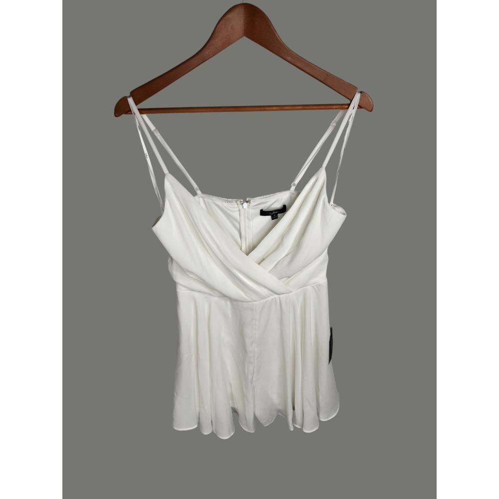 Lulus All About Love Romper M White Sleeveless Surplice Neck Bachelorette NWT